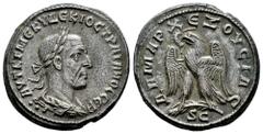 Roman Imperial Trajan Decius. Seleucis and Pieria. Tetradrachm. 249-251 d.C. Antioch. (McAlee-1125b). (Prieur-579). Anv.: ΑΥΤ Κ Γ ΜЄ ΚΥ ΔЄΚΙΟC ΤΡΑΙΑΝΟC CЄΒ. Laureate, draped and cuirassed bust to righ
