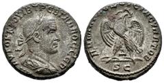 Roman Imperial Trebonianus Gallus. Seleucis and Pieria. Tetradrachm. 250-251 AD. Antioch. (Prieur-677). (McAlee-1172d). Anv.: AVTOK K Γ OVIB TPЄB ΓAΛΛOC CЄB, Laureate, draped and cuirassed bust to rig