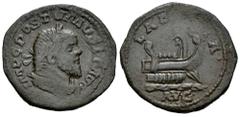 Roman Imperial Postumus. Double sestertius. 261 AD. Trier. (Ric-V 2 144). (Bastien-85). (C-169 var.). Anv.: IMP C POSTVMVS P F AVG, laureate, draped and cuirassed bust to right. Rev.: LAE(TIT)IA AVG, 