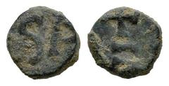 Visigothic Coins Nummus. Century VII AD. Ispali (Sevilla). (Crusafont-Grupo A, tipo 1). Anv.: SP. Rev.: Latin cross on double tier.. Ae. 0,39 g. Scarce. Choice VF. Est...120,00. Spanish description: N