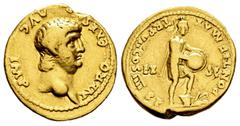 Roman Imperial Nero. Aureus. 60-61 AD. Rome. (Ric-I 27). (Biaggi-234). (Calicó-436). Anv.: NERO CAESAR AVG IMP, bare head to right. Rev.: PONTIF MAX TR P VII COS IIII P P, Roma standing to right, foot