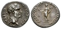 Roman Imperial Galba. Denarius. 68 AD. Tarraco?. (Ric-49). (Bmc-217). (Rsc-34). Anv.: SER GALBA IMPERATOR Laureate head of Galba to right. Rev.: CONCORDIA PROVINCIARVM Concordia standing left, holding