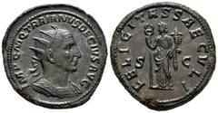 Imperio Romano Trajano Decio. Doble sestercio. 249-251 d.C. Roma. (Spink-9395). (Ric-155a). Anv.: IMP C TRAIANVS DECIVS AVG. Busto radiado y revestido a derecha. Rev.: FELICITAS SAECVLI SC. Felicidad 