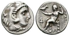 Greek Coins Imperio Macedonio. Alejandro III Magno. Dracma. 336-323 a.C. Amphipolis. (Müller-84). Anv.: Cabeza de Heracles a derecha recubierta con piel de león. Rev.: Zeus sentado a izquierda con cet