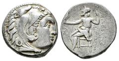 Greek Coins Imperio Macedonio. Alejandro III Magno. Dracma. 336-323 a.C. Incierta. (Müller-1689). Anv.: Cabeza de Heracles a derecha recubierta con piel de león. Rev.: Zeus sentado a izquierda con cet
