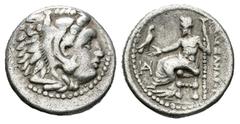 Greek Coins Imperio Macedonio. Alejandro III Magno. Dracma. 336-323 a.C. Incierta. (Müller-759). Anv.: Cabeza de Heracles a derecha recubierta con piel de león. Rev.: Zeus sentado a izquierda con cetr