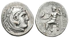 Greek Coins Imperio Macedonio. Alejandro III Magno. Dracma. 310-275 a.C. Incierta. (Price-862). (Müller-283). Anv.: Cabeza de Heracles a derecha recubierta con piel de león. Rev.: Zeus sentado a izqui