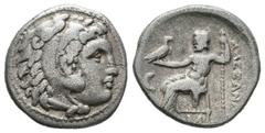 Greek Coins Imperio Macedonio. Alejandro III Magno. Dracma. 336-323 a.C. Kolophon. (Price-1798). (Müller-271). Anv.: Cabeza de Heracles a derecha recubierta con piel de león. Rev.: Zeus sentado a izqu