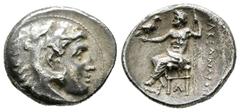 Greek Coins Imperio Macedonio. Alejandro III Magno. Dracma. 336-323 a.C. Siria. (Müller-1479 similar). Anv.: Cabeza de Heracles a derecha recubierta con piel de león. Rev.: Zeus sentado a izquierda co