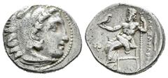 Greek Coins Imperio Macedonio. Alejandro III Magno. Dracma. 323-319 a.C. Tracia. (Price-1763). (Müller-324). Anv.: Cabeza de Heracles a derecha recubierta con piel de león. Rev.: Zeus sentado a izquie