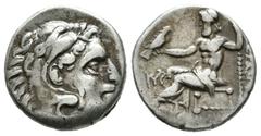 Greek Coins Imperio Macedonio. Alejandro III Magno. Dracma. 336-323 a.C. Incierta. (Müller-1711). Anv.: Cabeza de Heracles a derecha recubierta con piel de león. Rev.: Zeus sentado a izquierda con cet