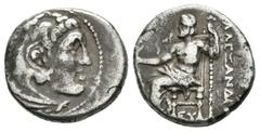 Greek Coins Imperio Macedonio. Alejandro III Magno. Dracma. 336-323 a.C. Anv.: Cabeza de Heracles a derecha recubierta con piel de león. Rev.: Zeus sentado a izquierda con cetro y águila, debajo EY. A