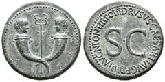 Imperio Romano / Roman Imperial Tiberio. A nombre de Druso. Sestercio. 22-23 d.C. Roma. (Ric-42). Anv.: Cabezas enfrentadas de Tiberio Gemelo y Germánico Gemelo, nietos de Tiberio, sobre cuernos de la