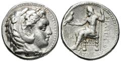 Greek Coins / Grecia Antigua Imperio Macedonio. Filipo II. Tetradracma-Tetradrachm. 323-316 a.C. Licya. (Cy-1369). Anv.: Cabeza de Hércules a derecha con piel de león. Rev.: Zeus sentado a izquierda c