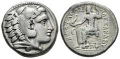 Greek Coins / Grecia Antigua Imperio Macedonio. Alejandro III Magno. Tetradracma-Tetradrachm. 336-323 a.C. Macedonia. (Müller-261). Anv.: Cabeza de Heracles a la derecha con cabeza de león. Rev.: Zeus