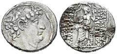 Greek Coins / Grecia Antigua Imperio Seleucida. Filipo I Filadelfo. Tetradracma-Tetradrachm. 92-83 a.C. Siria. (Cy-3106). (Se-7196). Anv.: Cabeza diademada a derecha. Rev.: Zeus sentado a izquierda co
