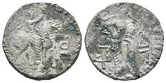 Greek Coins / Grecia Antigua Indoescitas. Azes II. Dracma-Drachm. 35 a.C. Ag. 9,54 g. Oxidaciones. BC. Est...15,00.