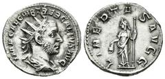 Roman Imperial / Imperio Romano Treboniano Galo. Antoniniano-Antoninianus. 251-2 d.C. Roma. (Spink-9634). (Ric-37-8). Rev.: LIBERTAS AVGG. Libertas en pie a izquierda con pileus y cetro. Ag. 3,72 g. E