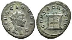 Roman Imperial / Imperio Romano Claudio II El Gótico. Antoniniano-Antoninianus. 268-70. (Spink-no cita). (Ric-261c). Rev.: CONSEGRATIO. Altar. Ag. 3,40 g. MBC. Est...15,00.