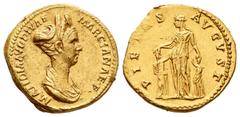 Imperio Romano / Roman Imperial Matidia, hija de Marciana. Áureo. 112-119 d.C. Roma. (Ric-759). (Cal-1157). Anv.: MATIDIA AVG DIVAE MARCIANAE F. Busto diademado y revestido a derecha. Rev.: PIETAS AVG