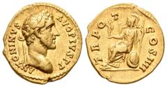 Imperio Romano / Roman Imperial Antonino Pío. Áureo. 145-161 d.C. Roma. (Ric-147b). (Ch-936). (Cal-1656). Anv.: ANTONINVS AVG PIVS P P IMP II. Busto laureado y revestido a derecha. Rev.: TR POT COS II