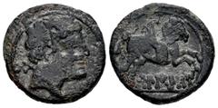 Hispania Antigua / Ancient Hispania Belikiom. Semis. 120-20 a.C. Huesca. (Abh-245). (Acip-1435). (C-6). Ae. 4,93 g. BC+. Est...60,00. / Belikiom. Semis. 120-20 a.C. Huesca. (Abh-245). (Acip-1435). (C-