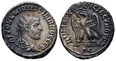 Imperio Romano /Roman Imperial Filipo I. Tetradracma. 244-249 d.C. Antioquía. (Gic-3958 variante). Anv.: Busto radiado a derecha. Rev.: Águila a izquierda alrededor leyenda. Ag. 11,09 g. Leves rayas e