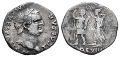 Roman Imperial / Imperio Romano Tito. Denario. 79-81 d.C. Roma. Ag. 2,89 g. Pieza híbrida, con el anverso de Tito y el reverso de Vespasiano (Ric 106). ¿Inédita?. BC. Est...150,00. English: Titus. Den