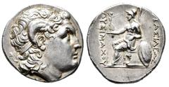 Greek Coins / Grecia Antigua Reino de Tracia. Lisímaco. Tetradracma. 305-281 a.C. Incierta. Sin marca de ceca. (Mektepini-232). (Müller-no cita). (Thomson-no cita). Anv.: Cabeza de Alejandro III, diad