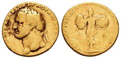 Roman Imperial / Imperio Romano Tito. Áureo. 107 d.C.. Roma. Restituído por Trajano. (Ric-832). (Cal-801). (Ch-402 variante). Anv.: IMP TITVS CAES VESPASIAN AVG P M. Busto laureado a izquierda. Rev.: 