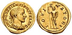 Roman Imperial / Imperio Romano Gordiano III. Áureo. 241-243 d.C. Roma. (Ric-99). (Cal-3200). Anv.: IMP GORDIANVS PIVS FEL AVG. Busto laureado, drapeado y acorazado a derecha. Rev.: IOVI STATORI. Júpi