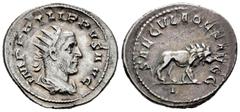 Roman Imperial / Imperio Romano Filipo I. Antoniniano. 248 d.C. Roma. (Spink-9856). (Ric-12). (Seaby-173). Anv.: IMP PHILIPPVS AVG. Busto radiado, drapeado y acorazado a derecha. Rev.: SAECVLARES AVGG