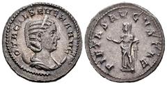 Roman Imperial / Imperio Romano Otacilia Severa. Antoniniano. 247 d.C. Roma. (Spink-9158). (Ric-130). (Ch-43). Anv.: OTACIL SEVERA AVG. Busto drapeado a derecha. Rev.: PIETAS AVGVSTAE. La Piedad de pi