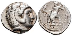 Greek Coins / Grecia Antigua Imperio Macedonio. Alejandro III Magno. Tetradracma. 336-323 a.C. Incierta. Anv.: Cabeza de Heracles a derecha recubierta con piel de león. Rev.: Zeus sentado a izquierda 