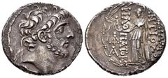 Greek Coins / Grecia Antigua Imperio Seleucida. Antioco IX. Tetradracma. 113-95 a.C. Antioquía ad Orontem. (Sear-7160). Anv.: Cabeza Barbada y diademada de Antioco a derecha. Rev.: Atenea en pie a izq