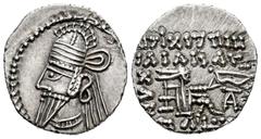 Greek Coins / Grecia Antigua Imperio Parto. Osroes II. Dracma. 190-208 d.C. (Gc-5866). Anv.: Busto diademado y con tiara a izquierda. Rev.: Arquero entronizado a derecha, alrededor leyenda. Ag. 3,80 g