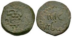 Celtiberian Coins / Hispania Antigua Ebusus. Semis. 20 a.C. Ibiza. (Abh-959). (Acip-765). (C-65). Anv.: Bes con martillo y serpiente entre letras púnicas yod y beth. Ae. 6,97 g. MBC+. Est...75,00. ///