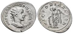 Roman Imperial / Imperio Romano Gordiano III. Antoniniano. 243-244 d.C. Roma. (Spink-8663). (Ric-156). Rev.: VICTORIA AETERNA. Victoria en pie a izquierda con escudo y palma, a sus pies cautivo. Ag. 4