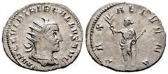 Roman Imperial / Imperio Romano Treboniano Galo. Antoniniano. 252-253 d.C. Incierta. (Spink-9639). (Ric-71). (Seaby-76). Rev.: PAX AETERNA. Pax en pie a izquierda con rama de olivo y cetro transversal