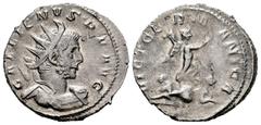 Roman Imperial / Imperio Romano Galieno. Antoniniano. 258-259 d.C. Colonia. (Spink-10379). (Ric-49). (Seaby-1062). Rev.: VICT GERMANICA Victoria sobre globo entre dos cautivos. Ag. 3,91 g. MBC+. Est..