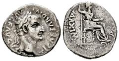 Roman Imperial / Imperio Romano Tiberio. Denario. 14-37 d.C. Lugdunum. (Spink-1763). (Ric-26). Rev.: PONTIF MAXIM. Livia sentada a la derecha con cetro y rama. Ag. 3,44 g. MBC-/BC+. Est...80,00. /// E