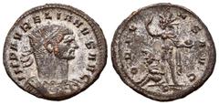 Roman Imperial / Imperio Romano Aureliano. Antoniniano. 270-275 d.C. Mediolanum. (Ric-61). Anv.: ORIENS AVG. Busto radiado y con coraza a derecha . Rev.: ORIENS AVG. Sol en pie a izquierda, portando g