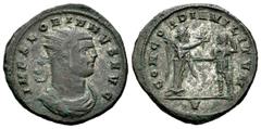 Roman Imperial / Imperio Romano Floriano. Antoniniano. 276 d.C. Cyzicus. (Spink-11853). (Ric-116). Rev.: CONCORDIA MILITVM. Victoria en pie a derecha coronando a Floriano. Ae. 4,56 g. Escasa. MBC. Est