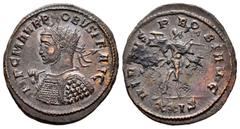 Roman Imperial / Imperio Romano Probo. Antoniniano. 276-282 d.C. Siscia. (Ric-810). (Cohen-902). Anv.: IMP C M AVR PROBVS P F AVG. Busto radiado y con coraza a izquierda, descansando lanza sobre el ho