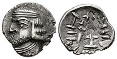 Greek Coins / Grecia Antigua Kingdom of Parthia. Oxathres (Vahsir). Drachm. Siglo I a.C. Istakhr (Persepolis). (Sunrise-601). Anv.: Bust of Oxathres with headband on the left. Rev.: Reverend Oxathres 