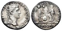 Roman Imperatorial Augustus. Denarius. 7-6 a. C. Lugdunum. (Ffc-22). (Ric-207). (Cal-852). Anv.: CAESAR AVGVSTVS DIVI. F. PATER. PATRIE, his laureate head right. Rev.: C.L. CAESARES AVGVSTI. F. COS. D