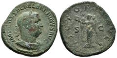 Roman Imperial / Imperio Romano Balbinus. Sestertius. 238 d.C. Rome. (Ric-25). (Ch-29). Anv.: IMP CAES D CAEL BALBINVS AVG, Laureate, draped and cuirassed bust right. Rev.: VICTORIA AVGG, Victory stan