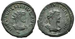Roman Imperial / Imperio Romano Vabalathus and Aurelian. Antoninianus. 270-272 d.C. Antioch. (Spink-11718). (Ric-381). Anv.: IMP C AVRELIANVS AVG. Radiated bust of Aurelianus to right. Rev.: VABALATHV