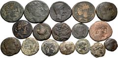 Large Lots / Lotes y colecciones Lote de 17 piezas de cobre ibéricas, 1 as Baitolo, 1 as Belaiskom, 1 as Bílbilis, 1 as Bolskam, 2 ases Kastilo-Castulo, 4 semis Kastilo-Castulo, 2 ases Kelse, 2 cuadra