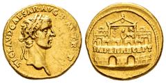 Roman Imperial / Imperio Romano Claudius. Aureus. 41-42 AD. Lugdunum. (Ric-7). (Ch-4). (Cal-359). Anv.: TI CLAVD CAESAR AVG P M TR P. Laureate bust right. Rev.: IMPER RECEPT. inscribed on praetorian c